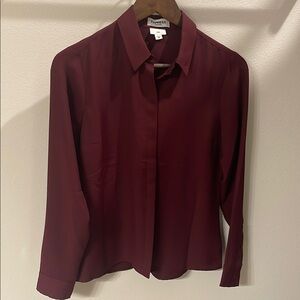 Express Red Long Sleeve Button Down Shirt